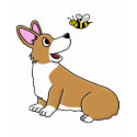 Cartoon Corgi Bee Girl's Ringer TShirt by MenagerieMayhem Cartoon Corgi Bee Girl's Ringer TShirt