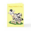 Cartoon Cow and Calf Mother's Day Card (Blank)