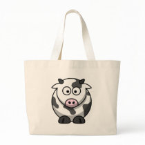 Cartoon Cow Tote Bags