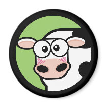 Cartoon Cow Customizable Magnet by LisaMarieDesign Cartoon Cow Customizable Magnet