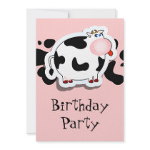 Cartoon cow, invitation