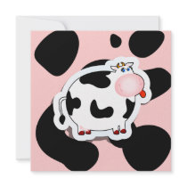 Cartoon cow, invitation