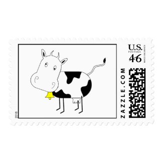 Cartoon Cow Postage Stamp