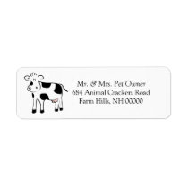 Cartoon Cow Theme Return Address Labels Stickers