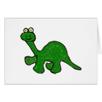 Cartoon Crayon Brontosaurus Collection Greeting Cards