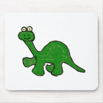 Cartoon Crayon Brontosaurus Collection Mouse Pads