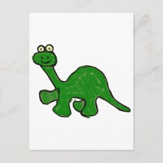 Cartoon Crayon Brontosaurus Collection postcard