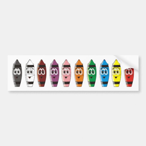 Cartoon Crayon Exhibit Bumper Sticker Zazzle