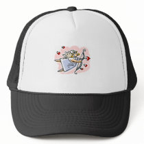 Cartoon Cupid With Bow Valentines Design hats