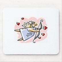 Cartoon Cupid With Bow Valentines Design Mouse Mat