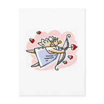 Cartoon Cupid With Bow Valentines Design postcards by Eholidayz Cartoon Cupid With Bow Valentines Design postcards