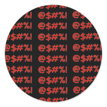 cartoon cursing REALLY MAD Round Stickers