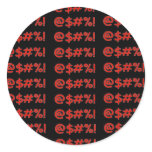 cartoon cursing REALLY MAD Round Stickers
