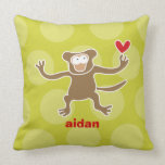 Cartoon Cute Monkey Love Whimsical Kids Cushion Pillows