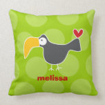Cartoon Cute Toucan Love Whimsical Kids Cushion Throw Pillows