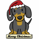 Cartoon Dachshund Christmas Ornament (Black & Tan) photo sculptures by MenagerieMayhem Cartoon Dachshund Christmas Ornament (Black & Tan) photo sculptures