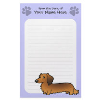 Cartoon Dachshund (longhair) Custom Stationery