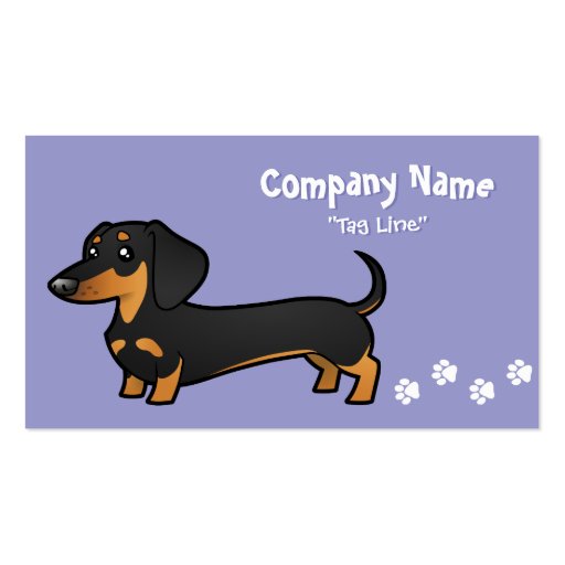 Cartoon Dachshund (smooth coat) Business Card (front side)