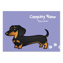 Cartoon Dachshund (smooth coat) Business Card Template