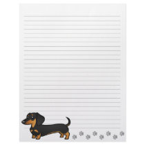 Cartoon Dachshund (smooth coat) Letterhead