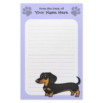 Cartoon Dachshund (smooth coat) Stationery Paper