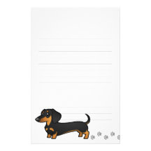 Cartoon Dachshund (smooth coat) Stationery Design