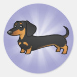Cartoon Dachshund (smooth coat) Stickers