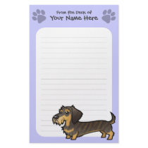 Cartoon Dachshund (wirehair) Customized Stationery