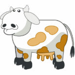 Cartoon Dairy Cow Key Chain Photo Sculpture