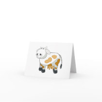 Cartoon Dairy Cow Note Card