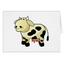Cartoon Dairy Cow Note Card