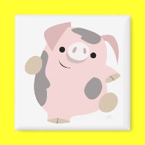 Cartoon Dancing Pig magnet
