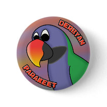 Cartoon Derbyan Parakeet buttons by MenagerieMayhem Cartoon Derbyan Parakeet buttons