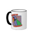 Cartoon Derbyan Parakeet Mug by MenagerieMayhem Cartoon Derbyan Parakeet Mug