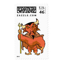 Cartoon Devil Postage Stamp
