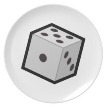 Cartoon Dice Dinner Plate
