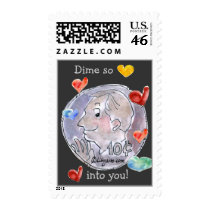 Cartoon Dime Love Postage postage