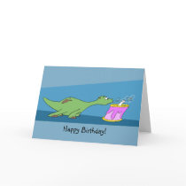 Cartoon Dinosaur Birthday Card