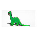 Cartoon Dinosaur Eating Photo Card