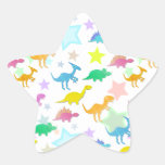 Cartoon Dinosaurs Color Star Sticker