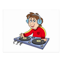 Cartoon DJ boy Postcard