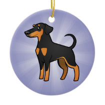 Cartoon Doberman Pinscher (floppy ears) Christmas Ornament