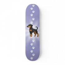 Cartoon Doberman Pinscher (floppy ears) Skate Board