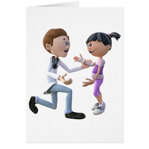 Cartoon Doctor and Patient Card | Zazzle