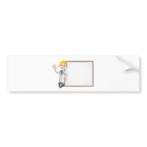 Cartoon doctor and sign bumper stickers