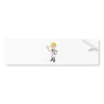 Cartoon doctor with clipboard bumper sticker