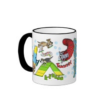 Cartoon Dog Agility mugs