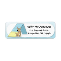 Cartoon Dog and A-Frame Return Address Label