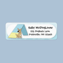 Cartoon Dog and A-Frame labels
