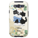 Cartoon Dog - B/W ~ Tan Leaves Design Galaxy SIII Cases